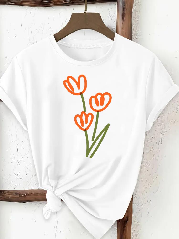 (Asian Size) cartoon letter  Tee Top Woman Print Women Clothing Short Sleeve T Shirt Fashion Female Graphic T-shirts