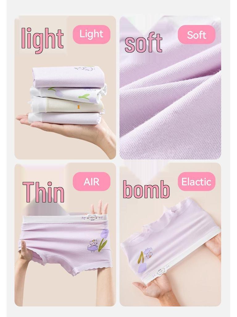 Reine Baumwoll-Boxershorts für Mädchen - Kein Hochrutschen, Ideal für Kinder und Teenager