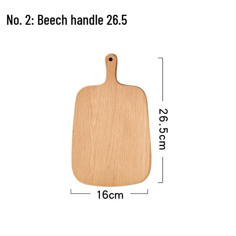 Japanese Style Beech Wood Chopping Board with Handle, Double-Sided, Hangable for Bread, Pastry Storage and Display.