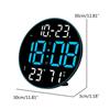 Modern Digital Wall Clock Remote Controlled 5-Level Adjustable Brightness 12inch Large Screen Wall Clock for Offices