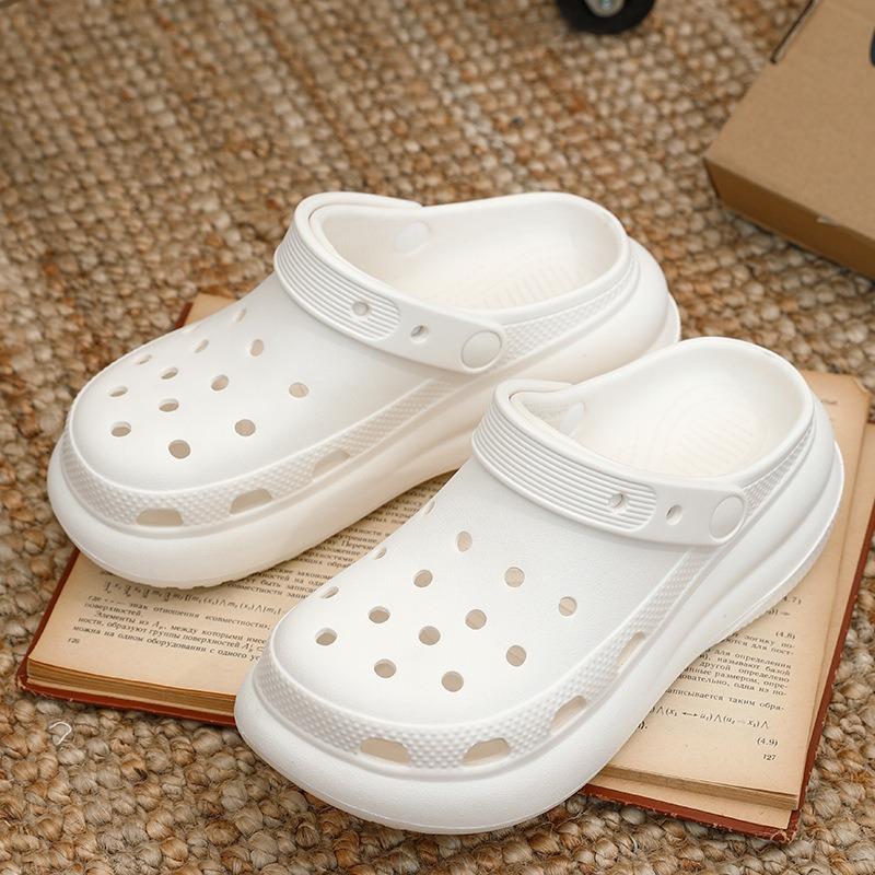 

Warm edge puff women s shoes new retro hole shoes outdoor casual shoes garden shoes platform heightening beach shoes 39-40 белый