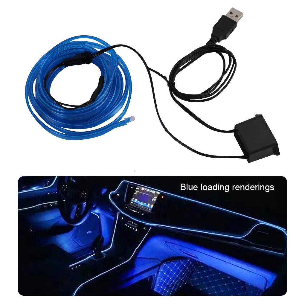 Light Strip LED Lamp Light Glow Flat Edge EL Wire String Strip Rope Tube