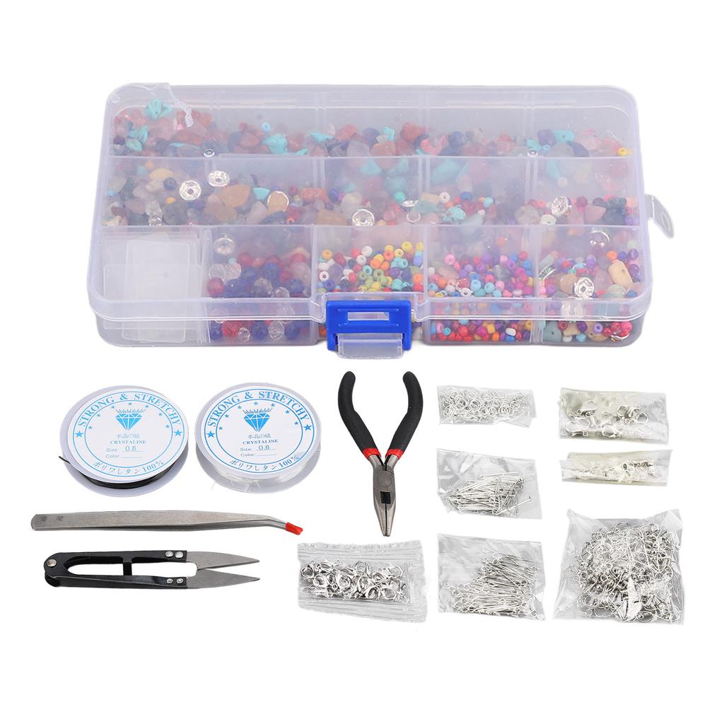 Jewelry Making Kits DIY Irregular Surface Polish 15 Compartment Stone Bracelet Beading Supplies