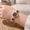 Rhinestone Rotundity Shaped Watch Diamond Studded Watch Strap Wrist Decoration Quartz Watches  Gift