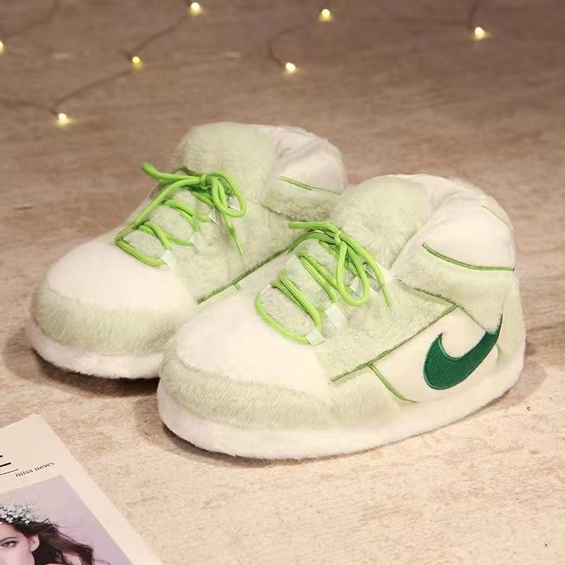 Unisex Plüschfell Winter Hausschuhe mit lustigem Kokosnuss-Design