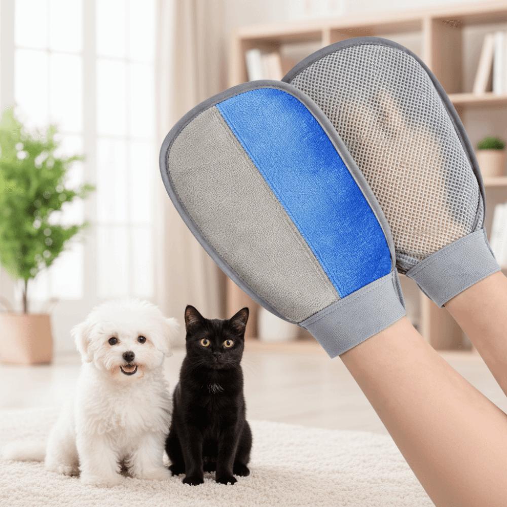 Portable Pet Hair Remover Glove Hair Dehairing Washable Pet Grooming Gloves Static Reusable Dog Hair Remover Tool Sofa Carpet