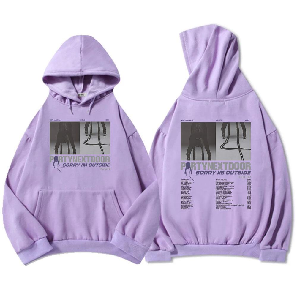 Sorry I'm Outside Tour 2024 Hoodies PartyNextDoor Real Women Graphic Sweatshirt for Fan Streetwear Ropa Hombre Winter Men Hoodie