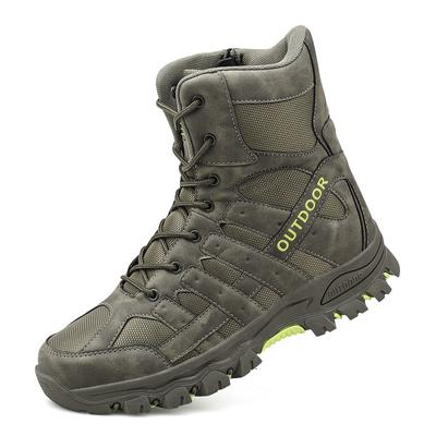 2024 New Leather Boots Outdoor Male Fishing Hunting Hiking Boots Men Tactical Desert Combat Ankle Boots Men Work Safty Boots