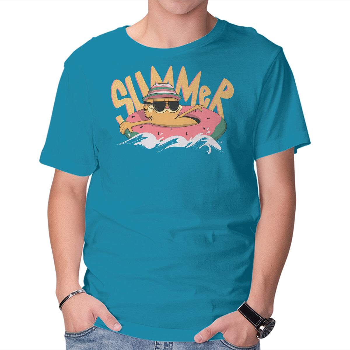 Unisex Crew Neck T-Shirt Summer Cat Graphic Short Sleeve Casual Tee XS