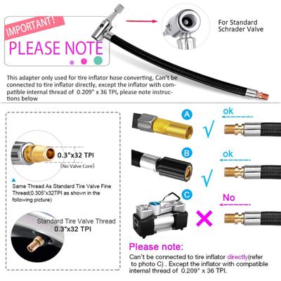 Quick Inflation Air Pump Hose No Air Leaking Not Easy To Break Automotive Tools Air Inflator Hose for Bike