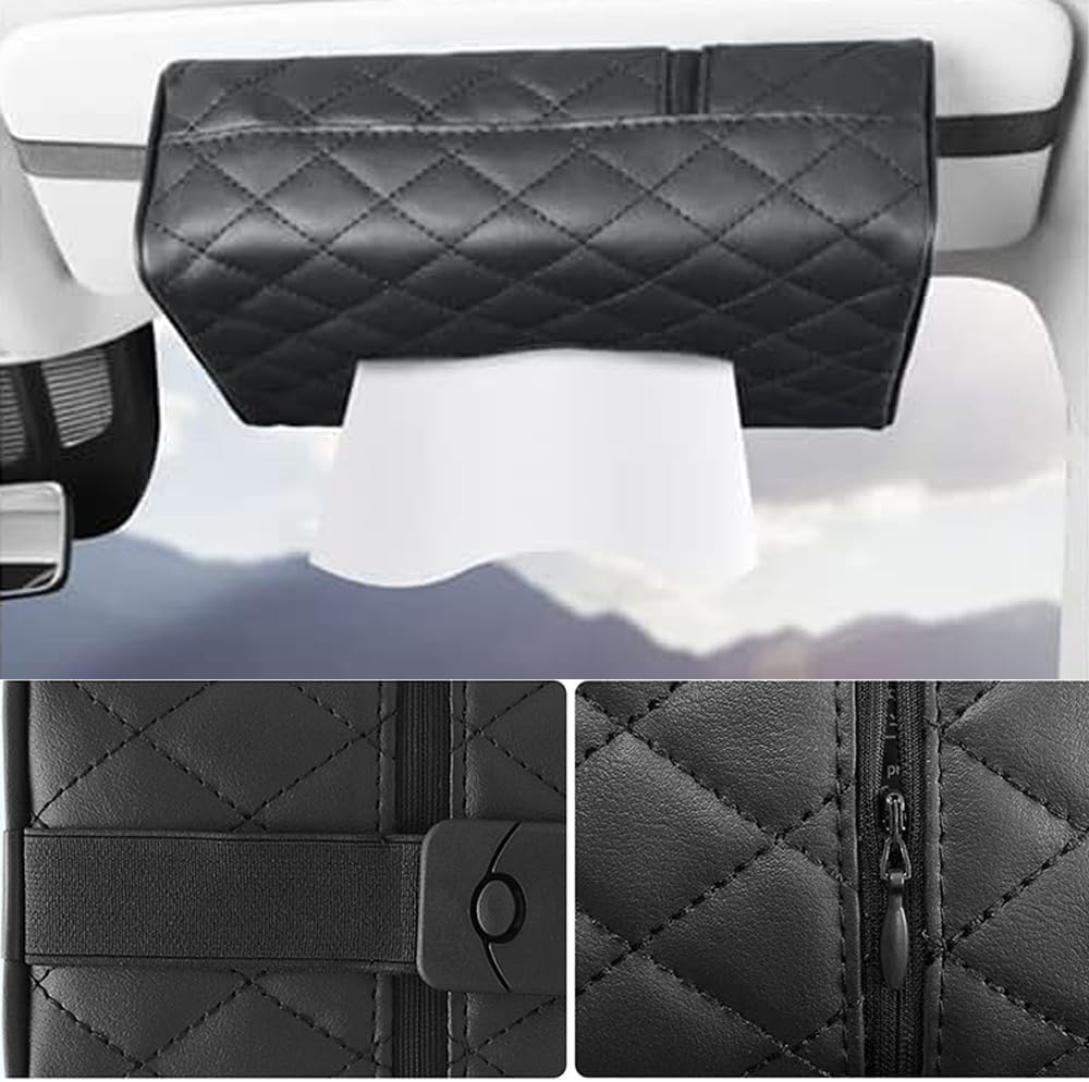Car Tissue Car Interior Hanging Tissue Sun Visor Tissue Sun Visor PU Leather Suitable for Many Car Models Case, Decoration, Holder, Mount, Cover,