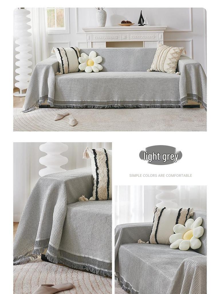 Rutschfester Baumwoll-Sofabezug: Ganzjahres-Sofa-Decke & Kissenbezug