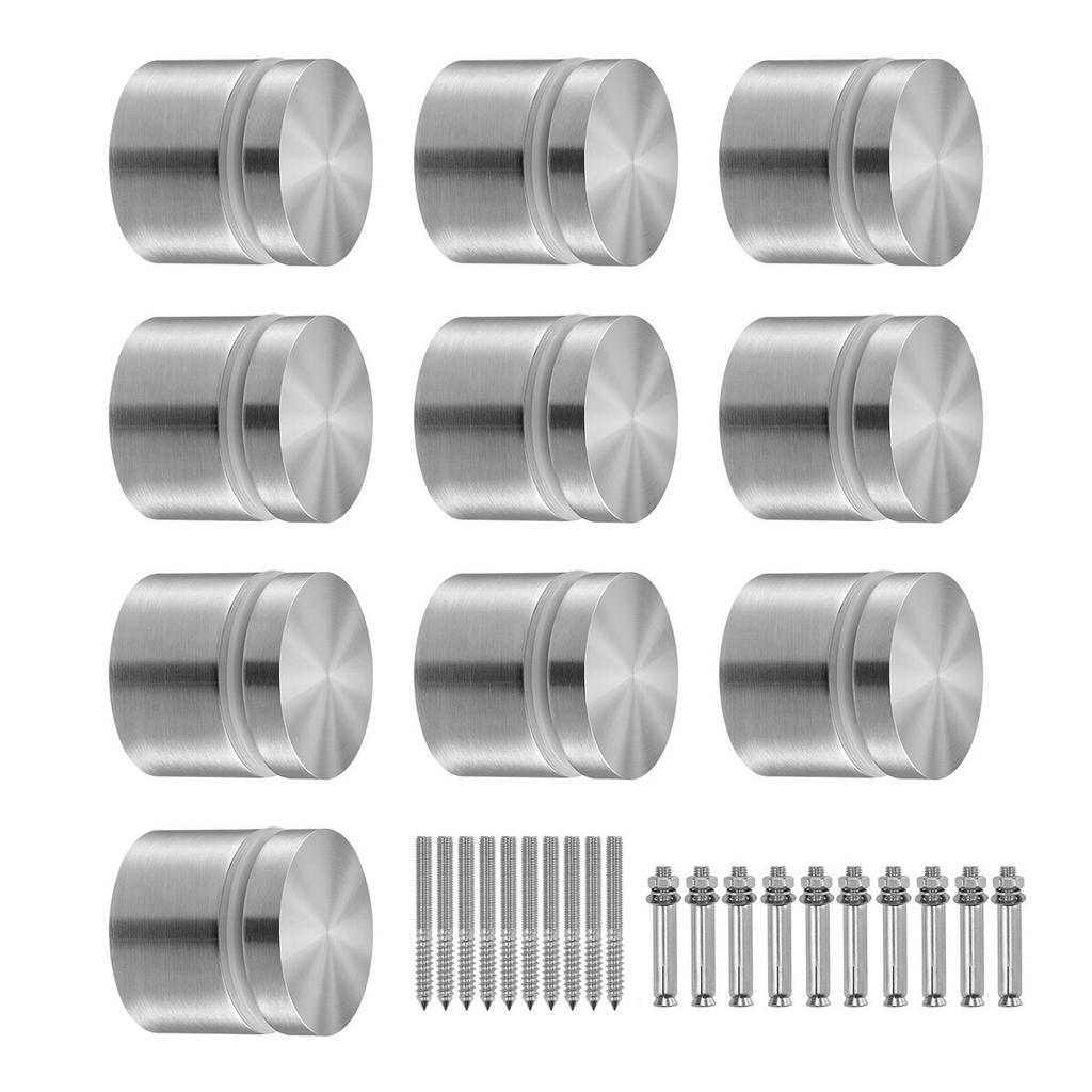 Glass Clamp 10 PCS Square Railing Bracket for 0.31 "-0.62 " Glass Silver