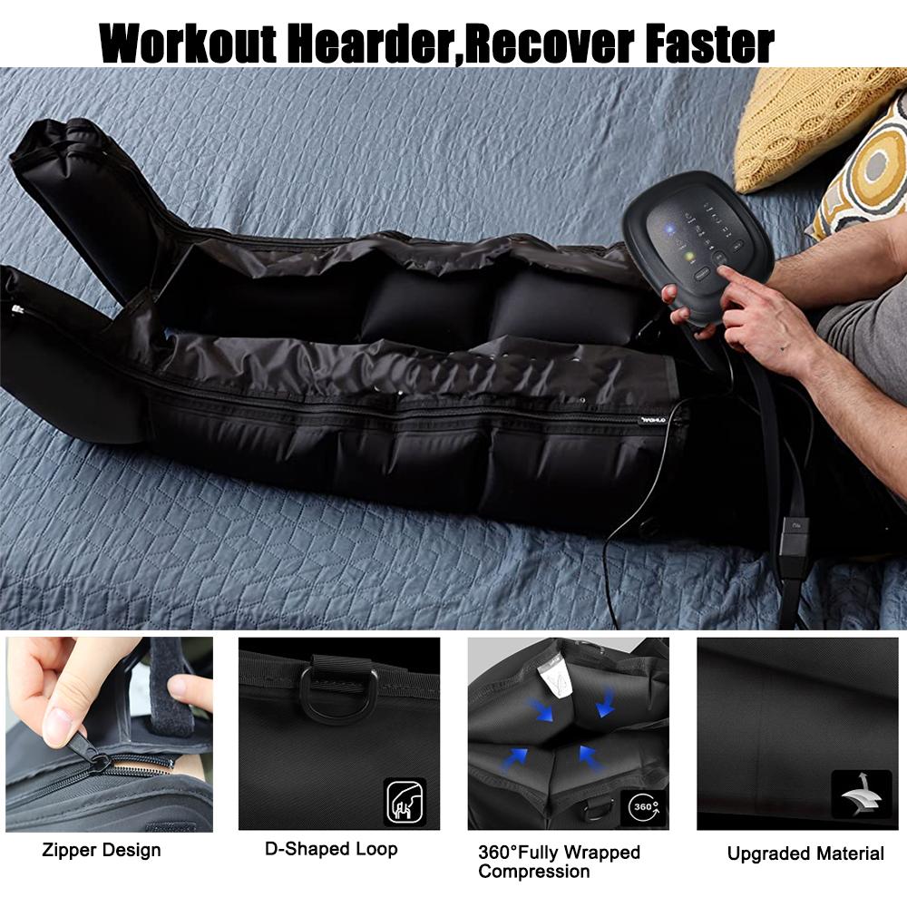 KO Leg Massager 5 Cavity Air Compression Leg Wraps Muscle Relax Lymphatic Drainage Device 360   Foot Ankles Calf Thigh Massager