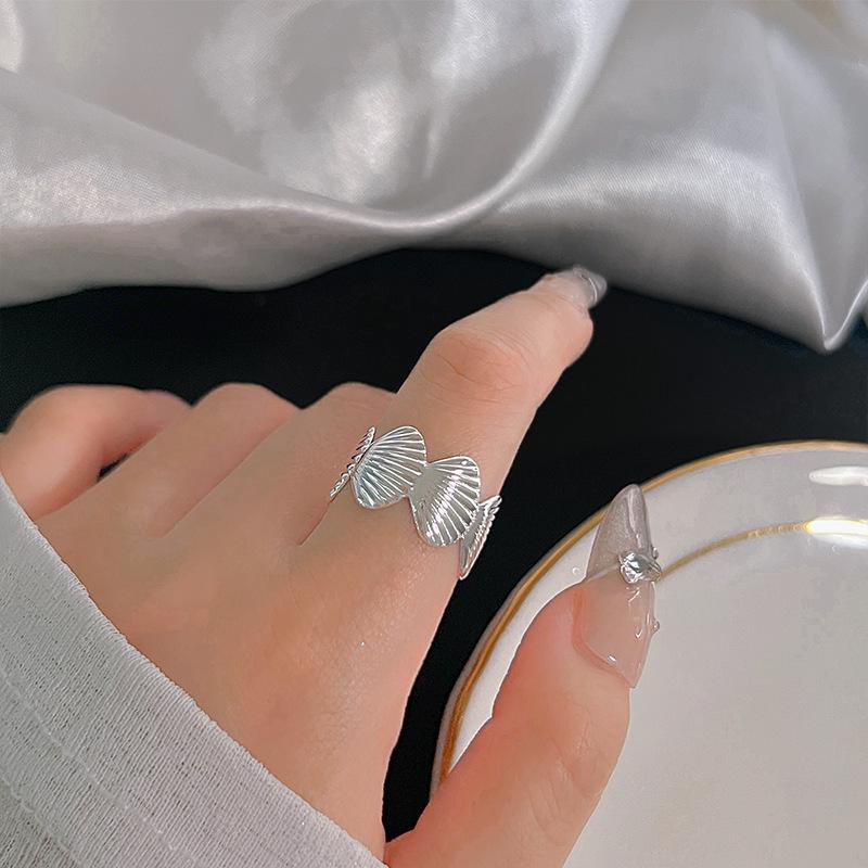 Adjustable Heart Ring: Women's 925 Sterling Silver, Retro Minimalist Style, Index Finger Fashion