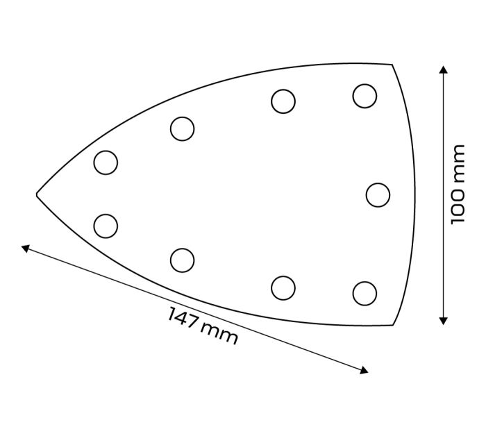 Papier Ścierny Żelazko P240 100*147Mm,. 9 Otw. 5 Szt. - T N54-058