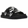 Womens/Ladies Buckle Leather Slides