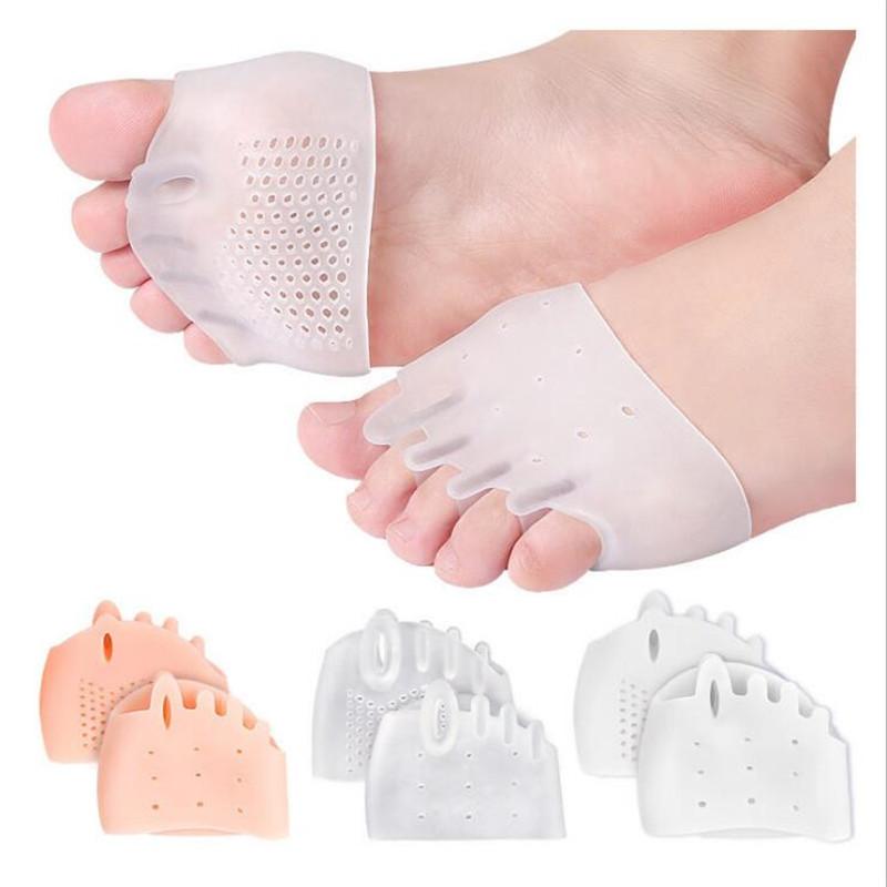 Forefoot Pads Toe Separator Cushion Pad Silicone Pain Relief Shoes Insoles Toe Hallux Valgus Bunion Corrector Gel Pads Foot Care