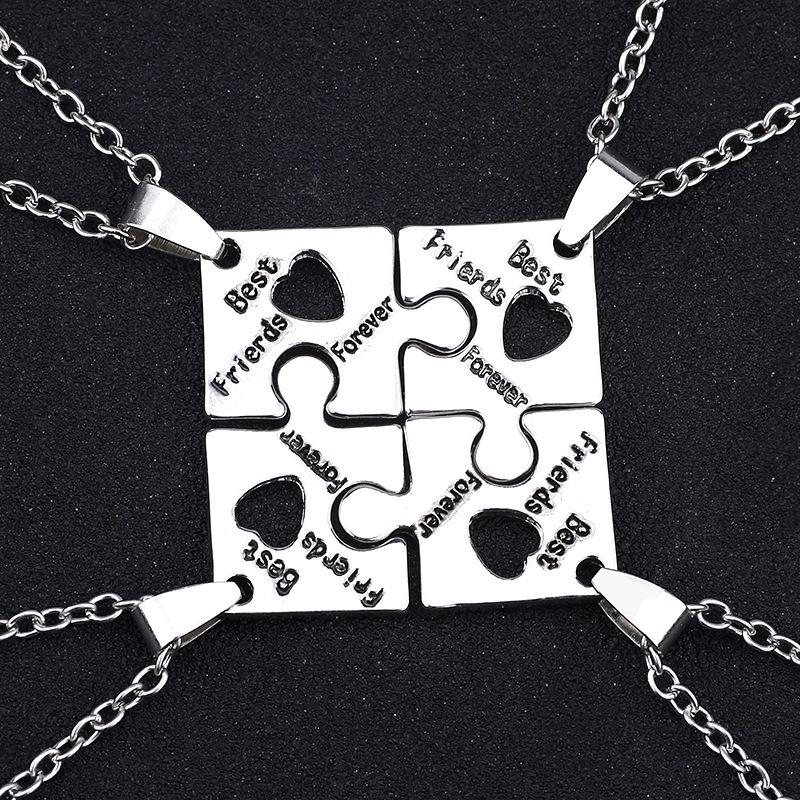 Multi-Person Diamond Heart & Letter Necklace for Girlfriends