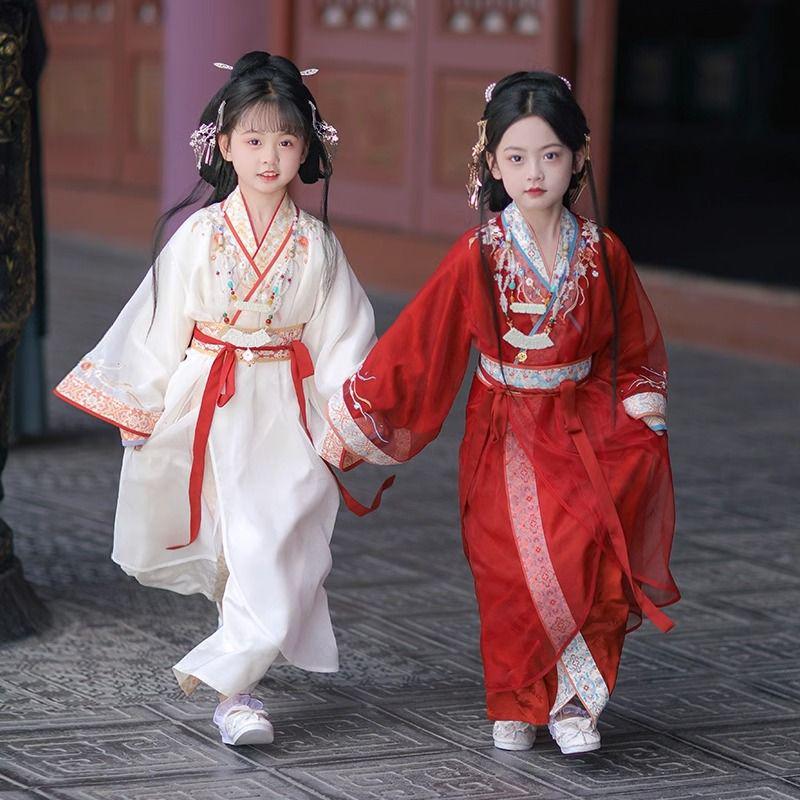 Warring States Hanfu Set for Kids: Spring/Autumn 2025 Mid-Autumn Festival Traditional Chinese Costume