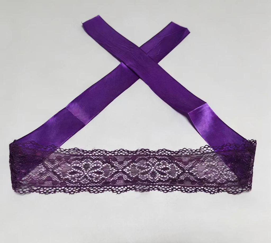 Sexy Lace Embroidered Lingerie with See-Through Eye Mask and Straps - Anime Inspired