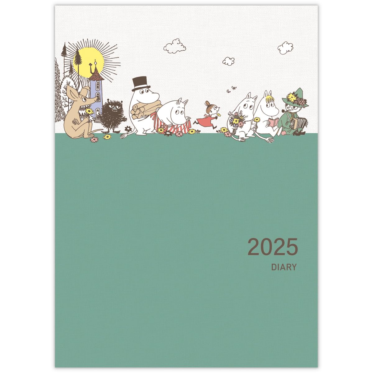 Японский хайлайтер Moomin Планер 2025 A5 Ежемесячный Семейный Планер Декабрь 835-101 (Начало в 2024 году)