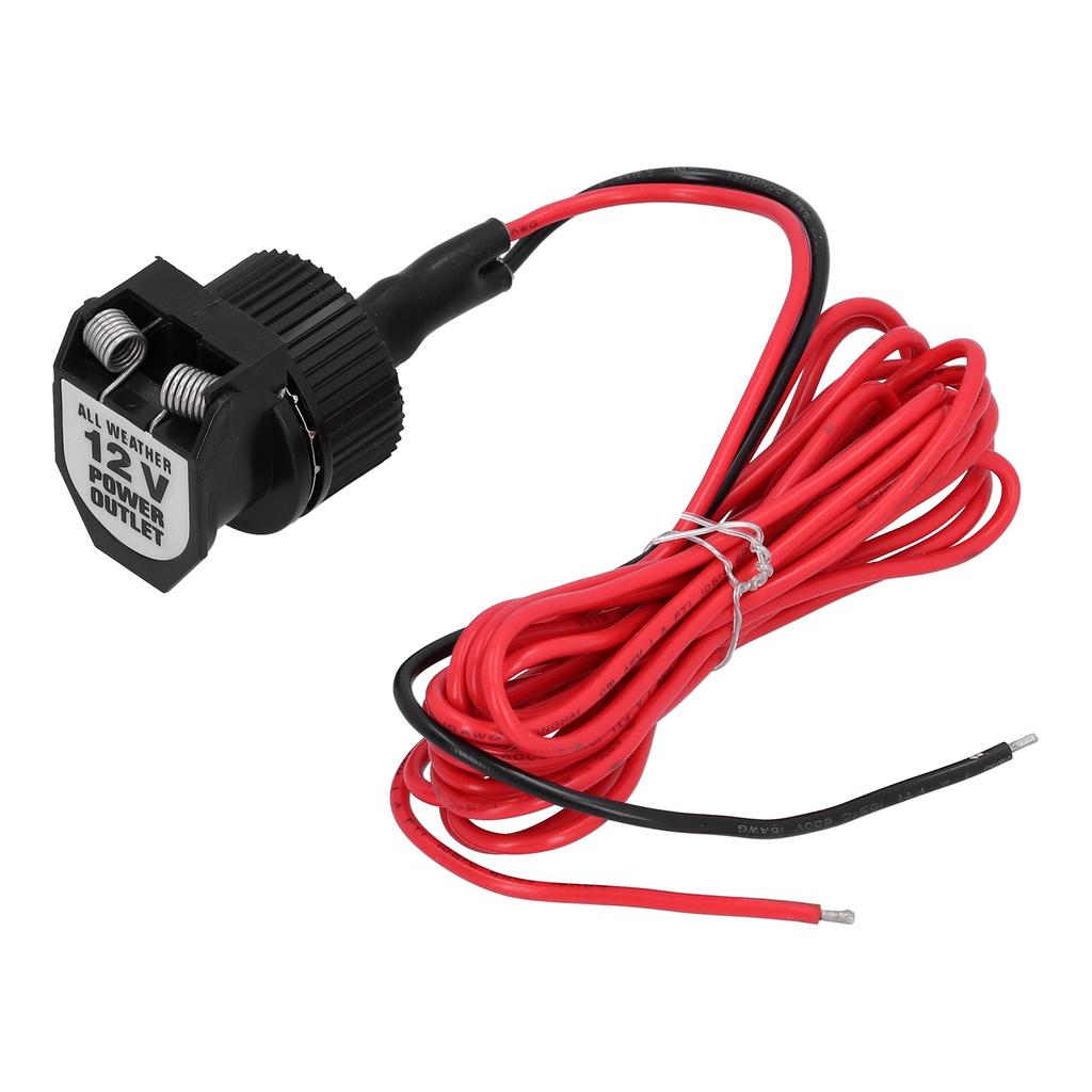 12V Car Cigarette Lighter Socket Adapter ID 21mm 0.8in Black with Spring Cover for Motorcycles Boats