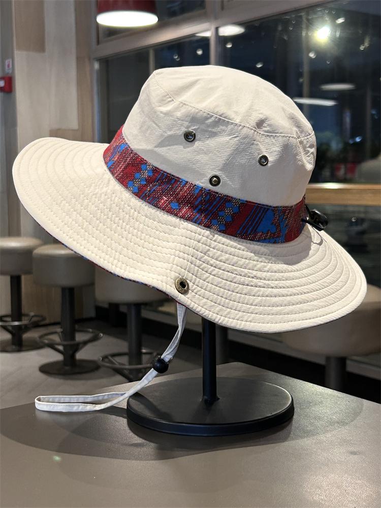 Summer outdoor sun hat men's and women's camping mountaineering hat waterproof quick-drying thin fishing basin hat