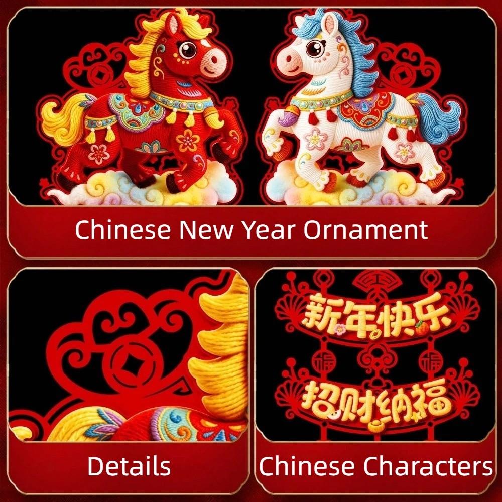 Flocking Chinese New Year Ornament Hanging Tassels New Year Wall Pendant  Living Room Decor
