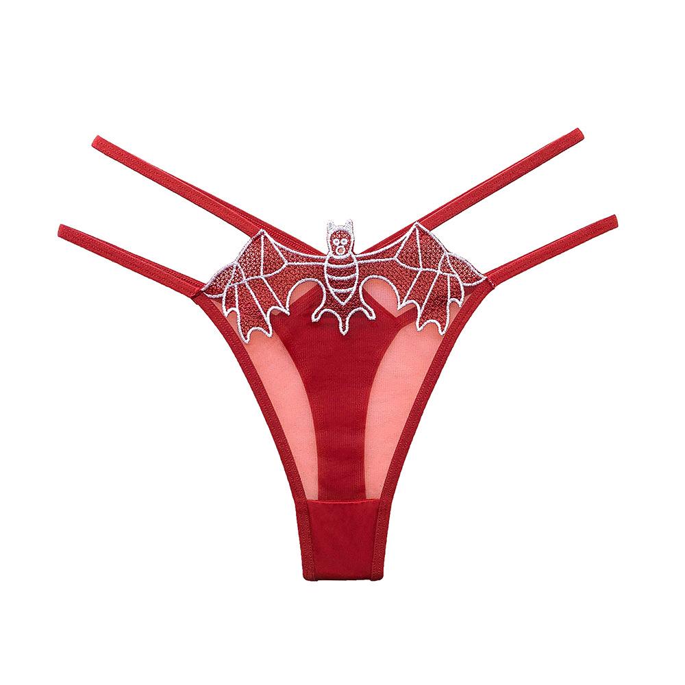 Fashionable Embroidered Thong Sexy Mesh Mesh Hollow Thin Belt T Pants For Women