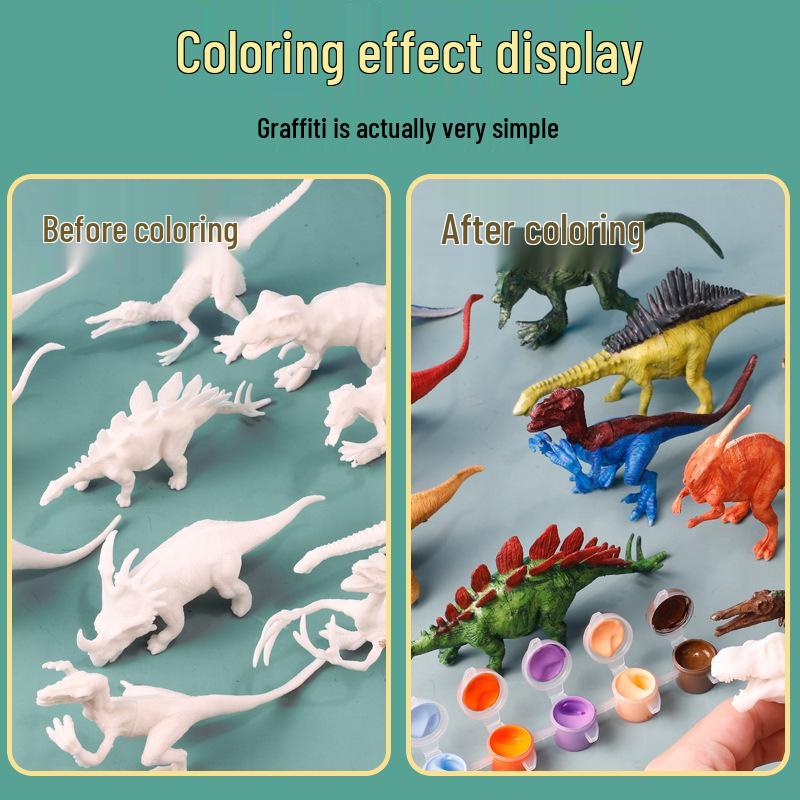 DIY Dinosaurier-Modell Malset für Kinder - Kreatives Graffiti-Spielzeug für Jungen und Mädchen