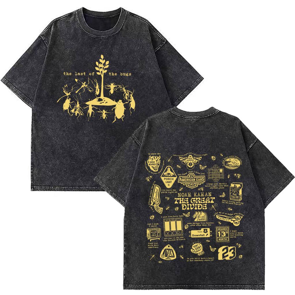 2026 Heißer Verkauf Noah Kahan The Great Divide Tour 2026 Grafik Vintage Gewaschenes T-Shirt Herren Damen Übergroßes T-Shirt Sommer Locker Lässige T-Shirts Oberteil
