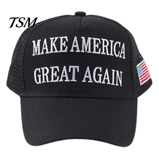 Cotton Polyester Hat Baseball Letter Embroidery Long Brim Hollow Mesh 2024 President Inspirational Cap Election Campaign American Flag Pattern Rallies