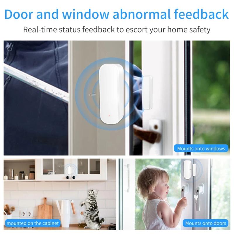 Tuya Zigbee Door Sensor Window Contact Sensor Open Closed Detector Smart Home Alarm Security Protection Work with Smart Life