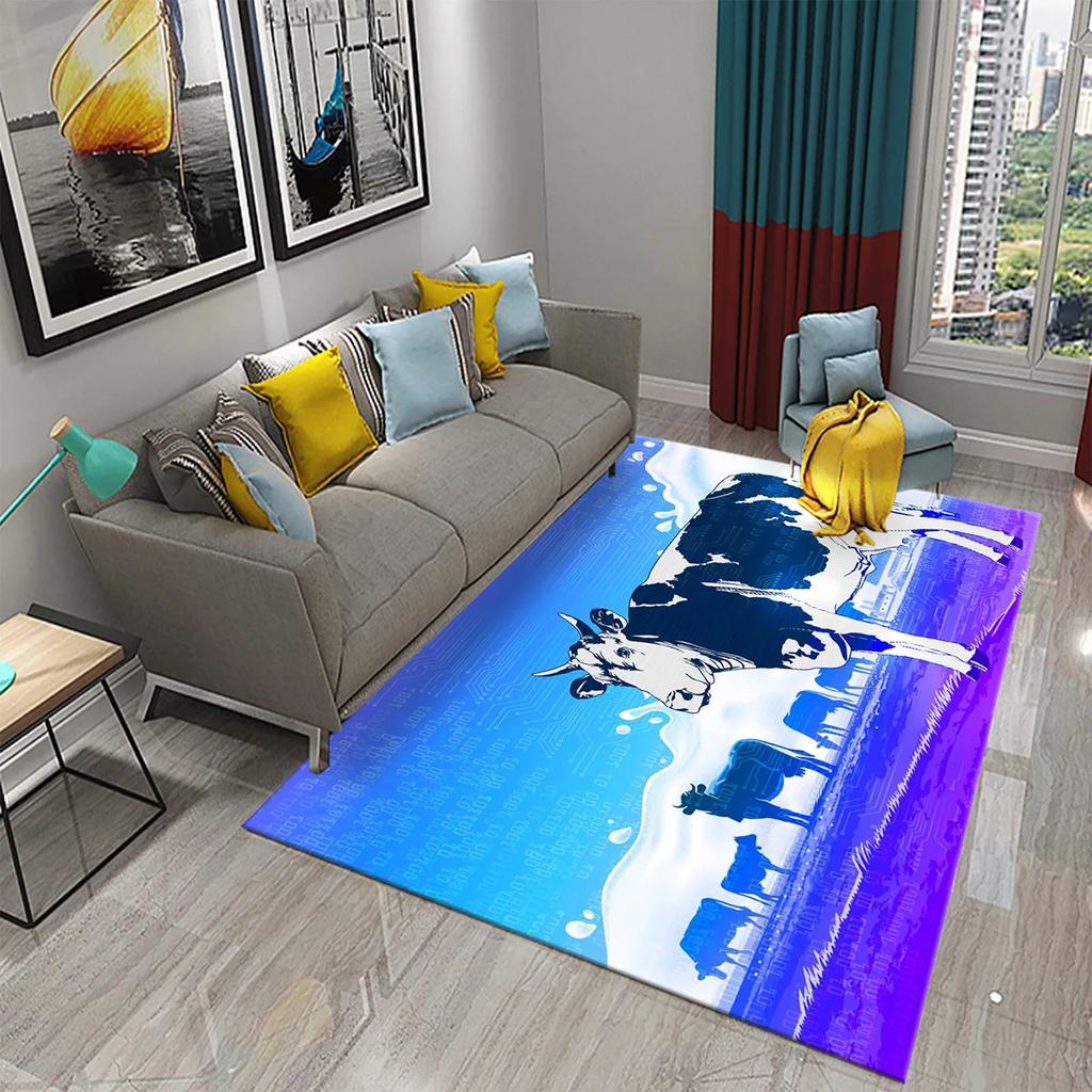 Dairy Cow Carpet Farm Animal Fresh Milk Rug Bathroom Kitchen Non-Slip Doormat Entrance Door Mat Living Room Bedroom Decor Carpet