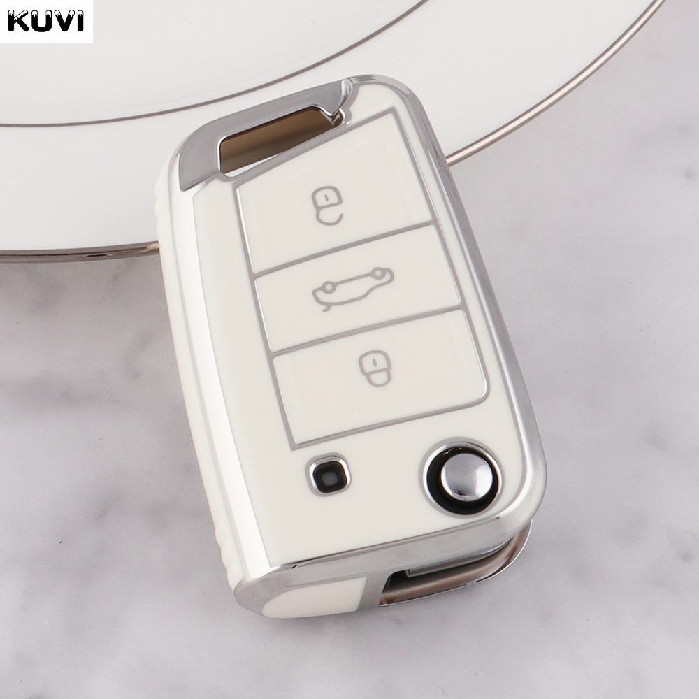 ABS kryt na klíče od auta z uhlíkových vláken pro VW Volkswagen Golf 7 MK7 Tiguan MK2 pro SEAT Ateca Leon FR 2 Ibiza pro Skoda Octavia