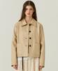 Doffsept Faux Leather Two Pocket Jacket In Beige