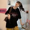 Summer Korean Style Loose Fit Letter Print T Shirt For Women Casual Wear