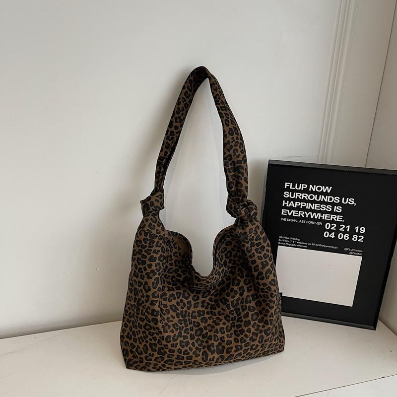 Women's Bag Leopard Print Shoulder Bag Underarm Bag Large Capacity Tote Bag