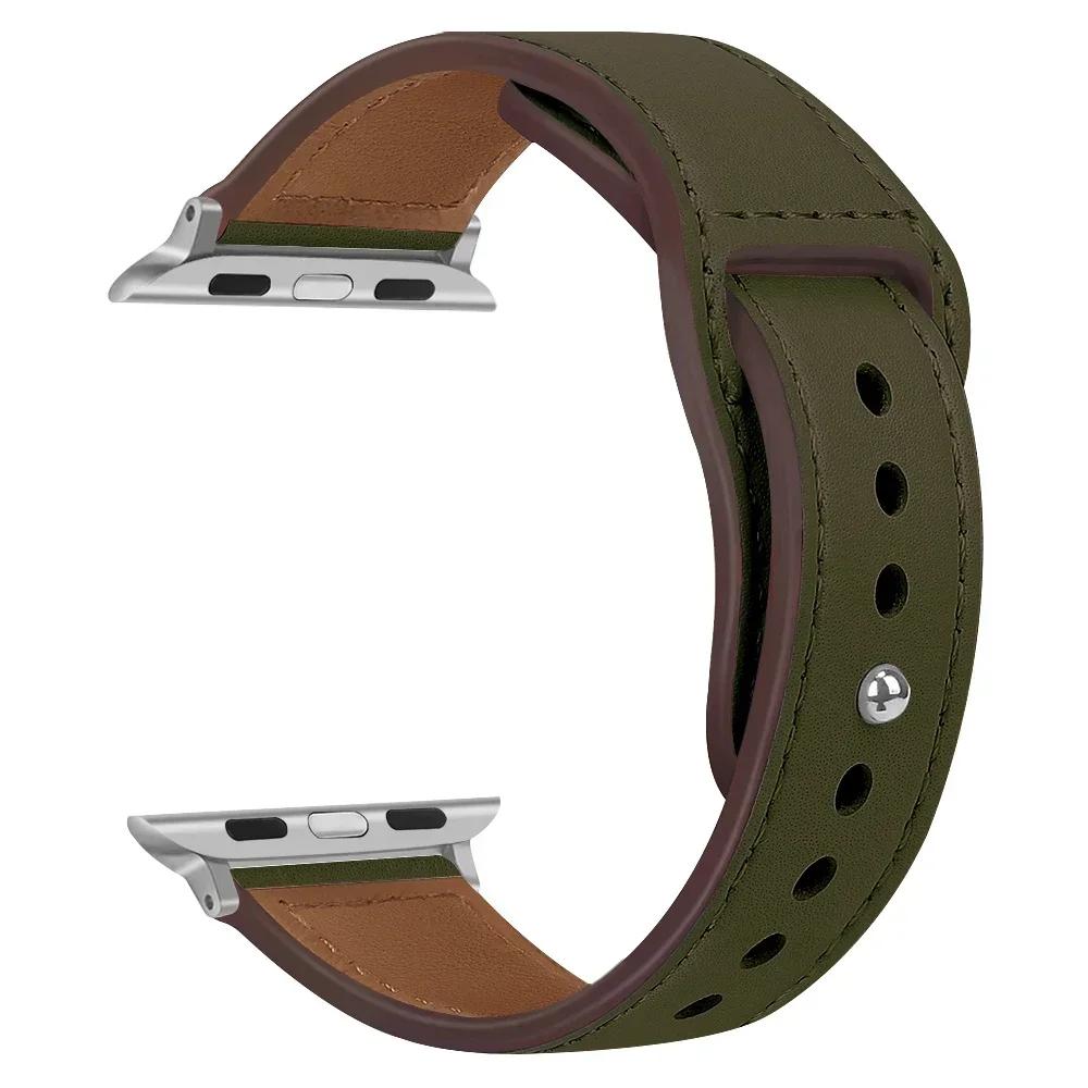 Leather Strap for Apple Watch Band 44mm 45mm 41mm 40mm 49mm 42mm 38mm 45 44 Mm Correa Bracelet IWatch Series 3 4 6 SE 7 8 Ultra