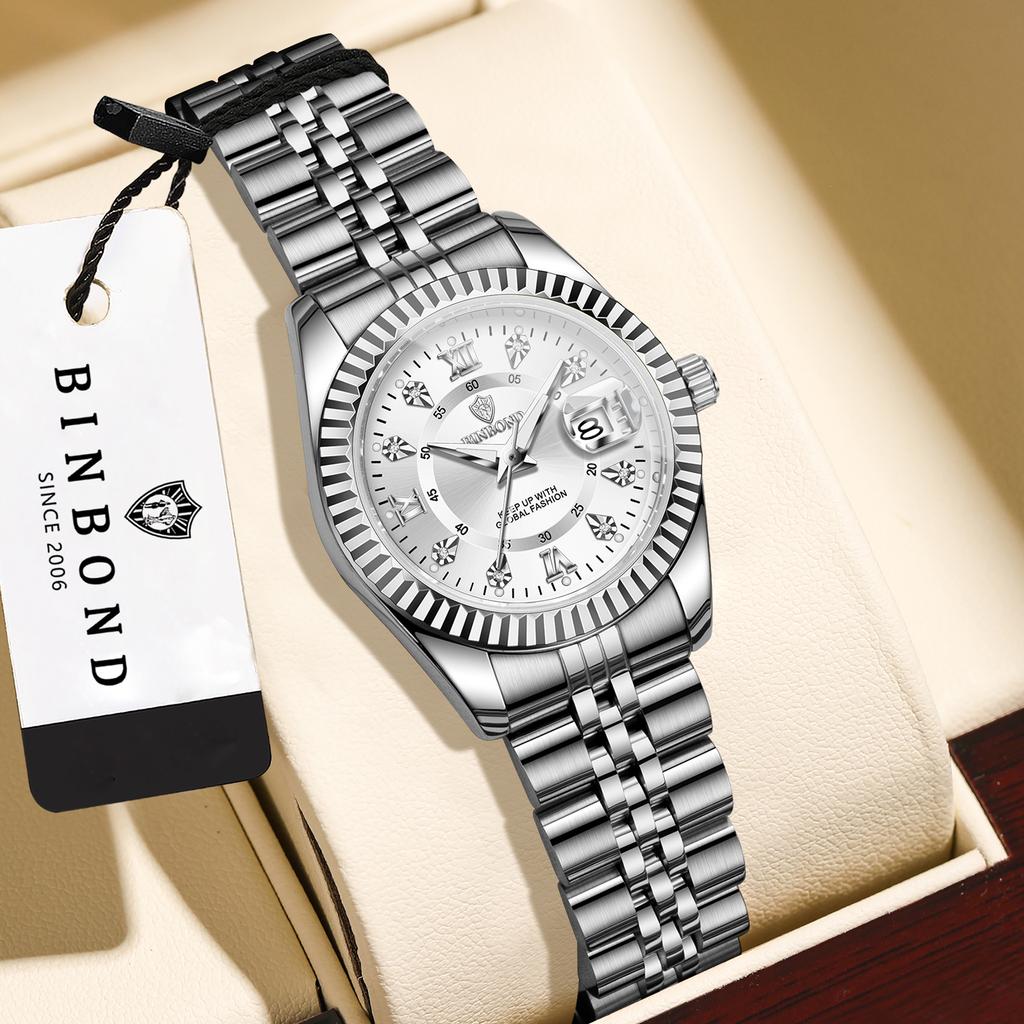 BINBOND Quartz Watches For Women Luminous Waterproof Ladies Watch Montre Femme Luxe De Marque Reloj Gift For Girlfriend