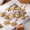 European & American Luxury Titanium Starfish & Sun Heart Earrings for Women