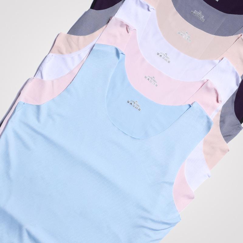 New women's seamless ice silk solid color vest women's inner fashion bottoming shirt suspender summer sleeveless top