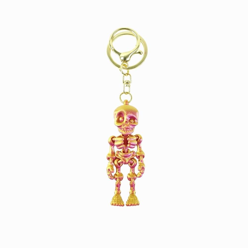 Articulated Joints Articulated Skeleton Key Ring 3D Printing Skull Bag Pendant  Car Keys