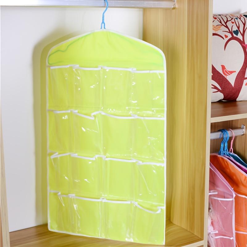 16-Pocket Hanging Organizer for Socks and Small Items Perfect for Closet Bedroom Storage Clothes Storage Bag On the Wall Behind