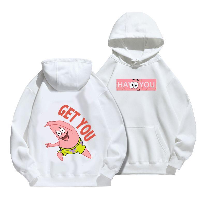 2025 SpongeBob SquarePants Big Star Anime Hoodies Men's and Women's Four Seasons Cotton Loose and Versatile Casual Trendy Ins