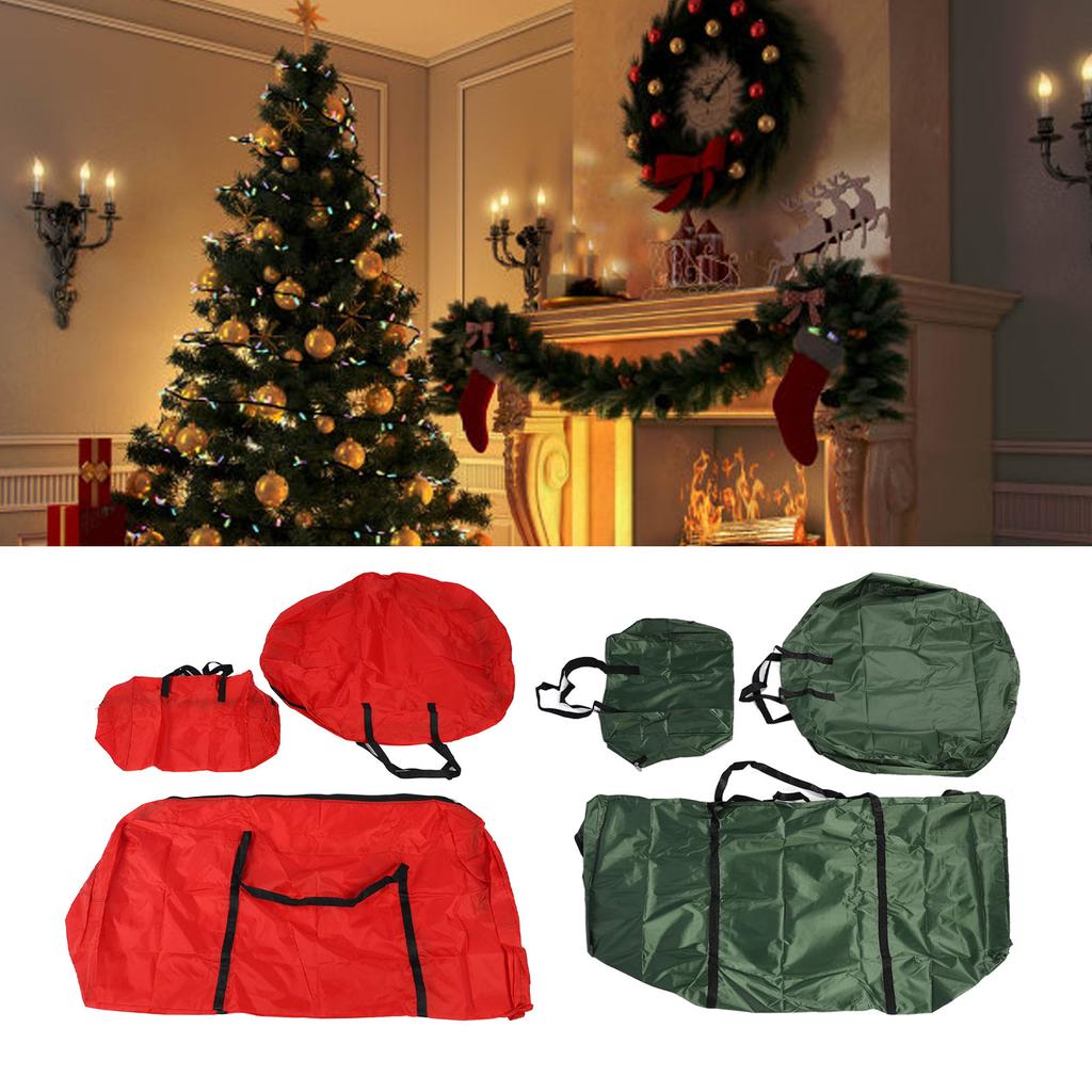 Artificial Xmas Tree Storage Bag Set Large Capacity Waterproof Oxford Cloth Christmas Tree Container with Zipper for Artificial