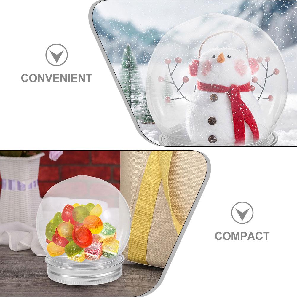 20 Pcs DIY Water Globe Transparent Snow Christmas Snowglobe Compact Plastic Globes Child Kit