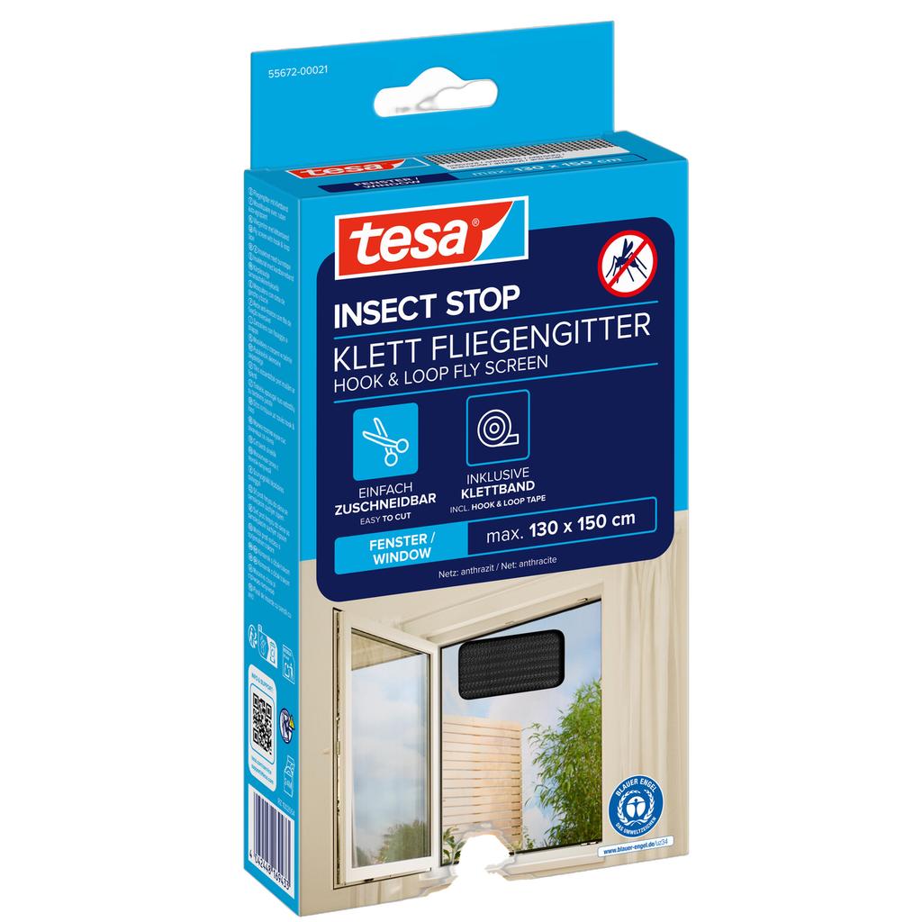 Tesa Mosquito Net for Window Window Mesh with Velcro Tape White 1.1X1.3M