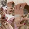 Elegant Korean Heart Shaped Copper Ring For Women With Adjustable Size For Fashionable Style